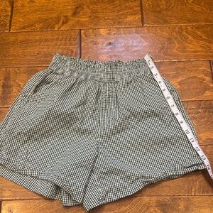 Aerie Gingham Elastic-Waist Women’s Shorts - Green